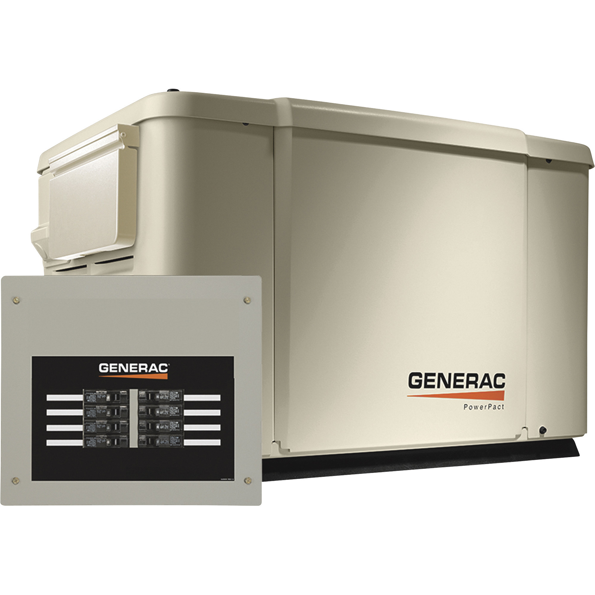 Generac PowerPact Air-Cooled Home Standby Generator, 7.5kW (LP)/6kW (NG), Steel Enclosure, Model# 6998